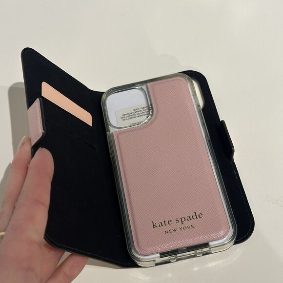 Kate Spade iPhone 12 MINI Spencer Leather Magnetic Wrap Folio Protective Case - Picture 11 of 12